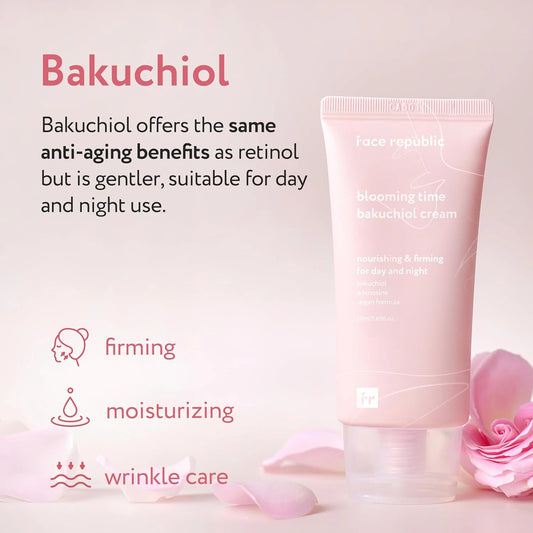 Face Republic Blooming Time Bakuchiol Cream Korean Moisturizers