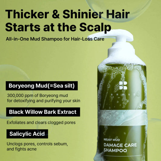 BRMUD Relief Mud Damage Care Shampoo 500ml