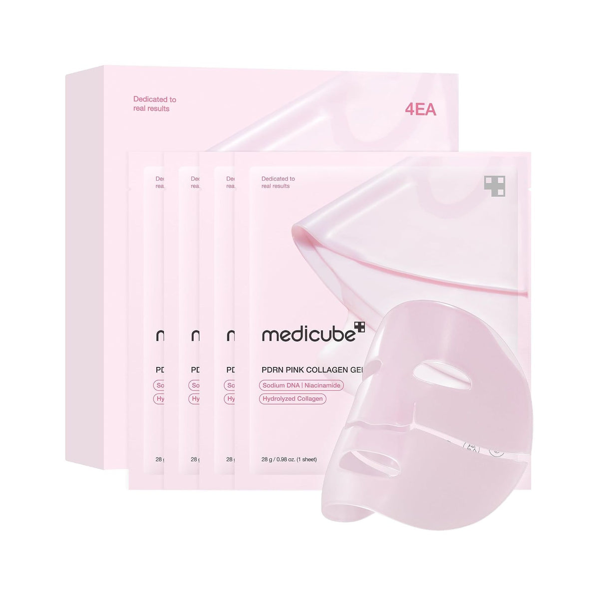 medicube Jelly Gel Mask with Salmon DNA PDRN Pink Collagen, 4EA