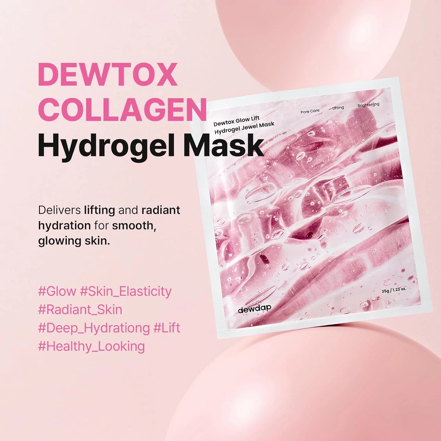 dewdap Dewtox Glow Lift Hydrogel Jewel Mask (4 Sheets) Korean Masks