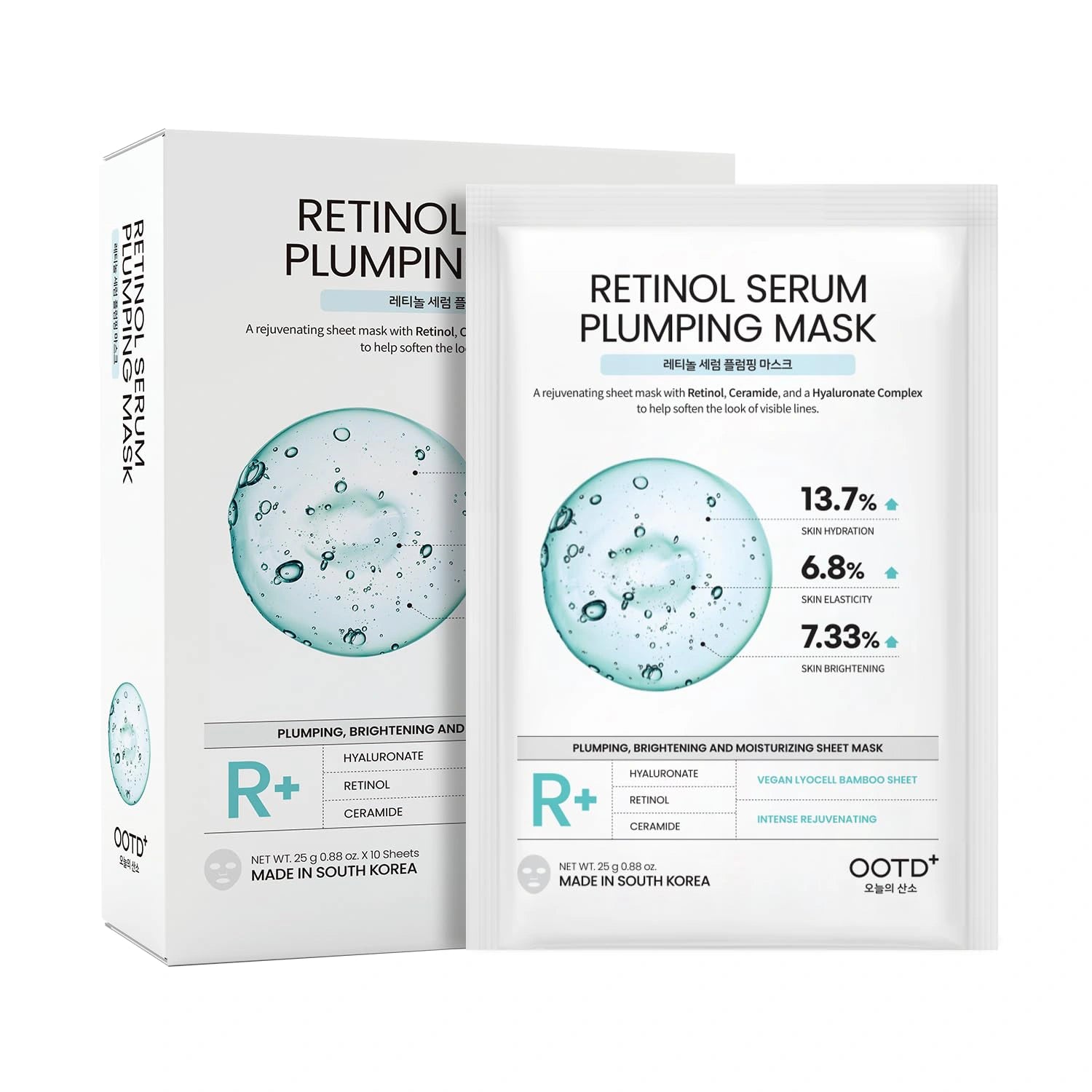 #OOTD Retinol Serum Plumping Face Mask (10 Sheets) Korean Masks