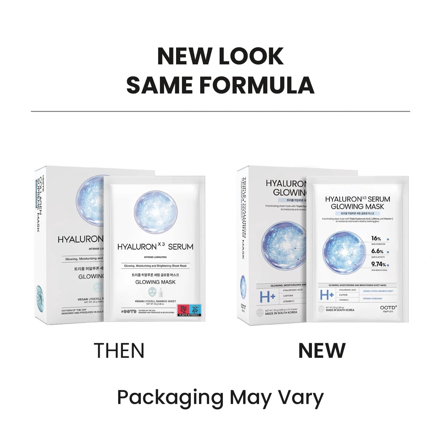 #OOTD Triple Hyaluronic Acid Serum Glowing Mask (10 Sheets) Korean Masks