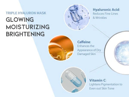 #OOTD Triple Hyaluronic Acid Serum Glowing Mask (10 Sheets) Korean Masks