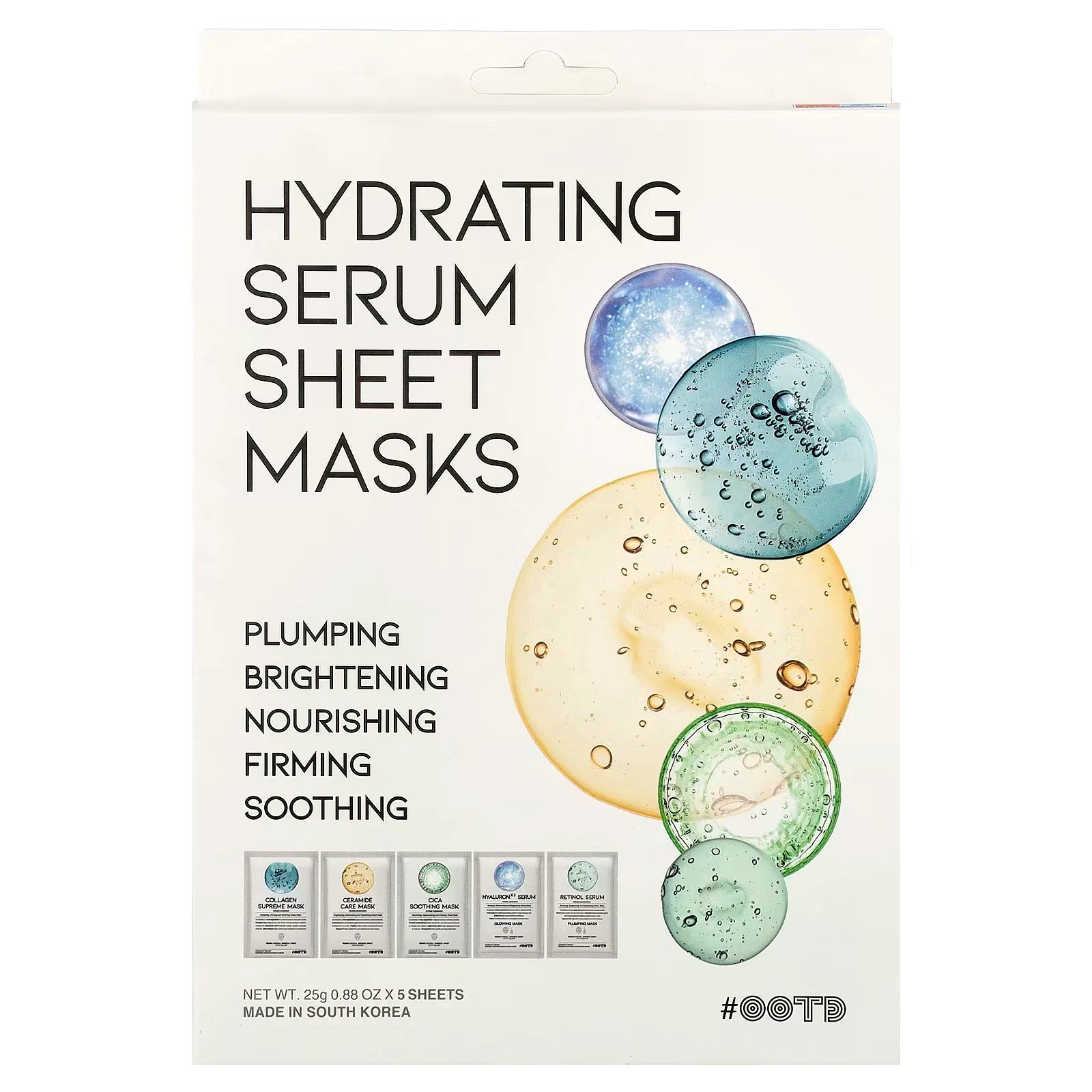 #OOTD Hydrating Serum Sheet Mask Starter Kit (5 Sheets) Korean Masks