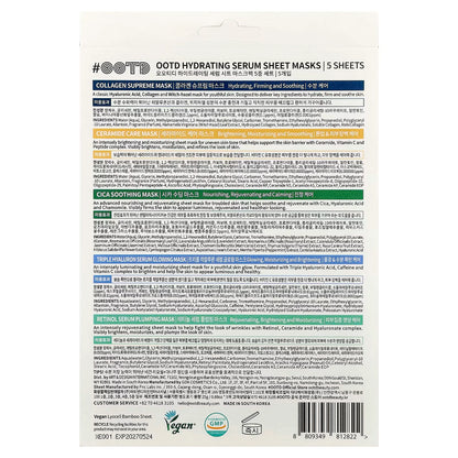 #OOTD Hydrating Serum Sheet Mask Starter Kit (5 Sheets) Korean Masks