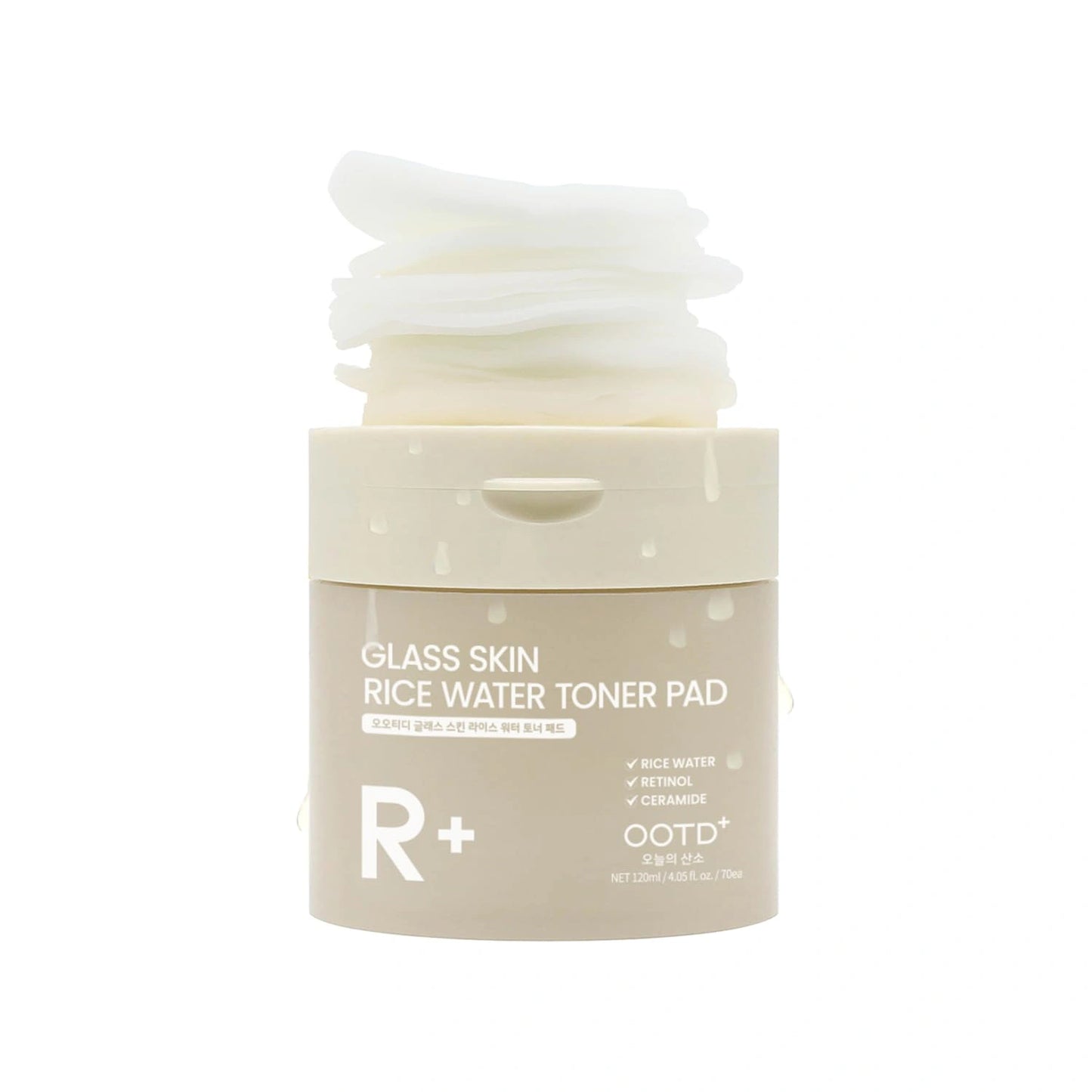 #OOTD Glass Skin Rice Water Toner Pad (70 Pads) Korean Toner Pads