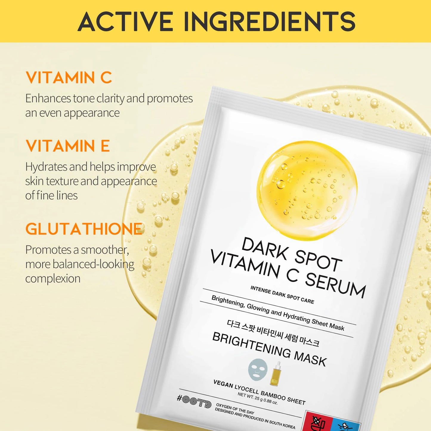 #OOTD Dark Spot Vitamin C Serum Mask (10 Sheets) Korean Masks