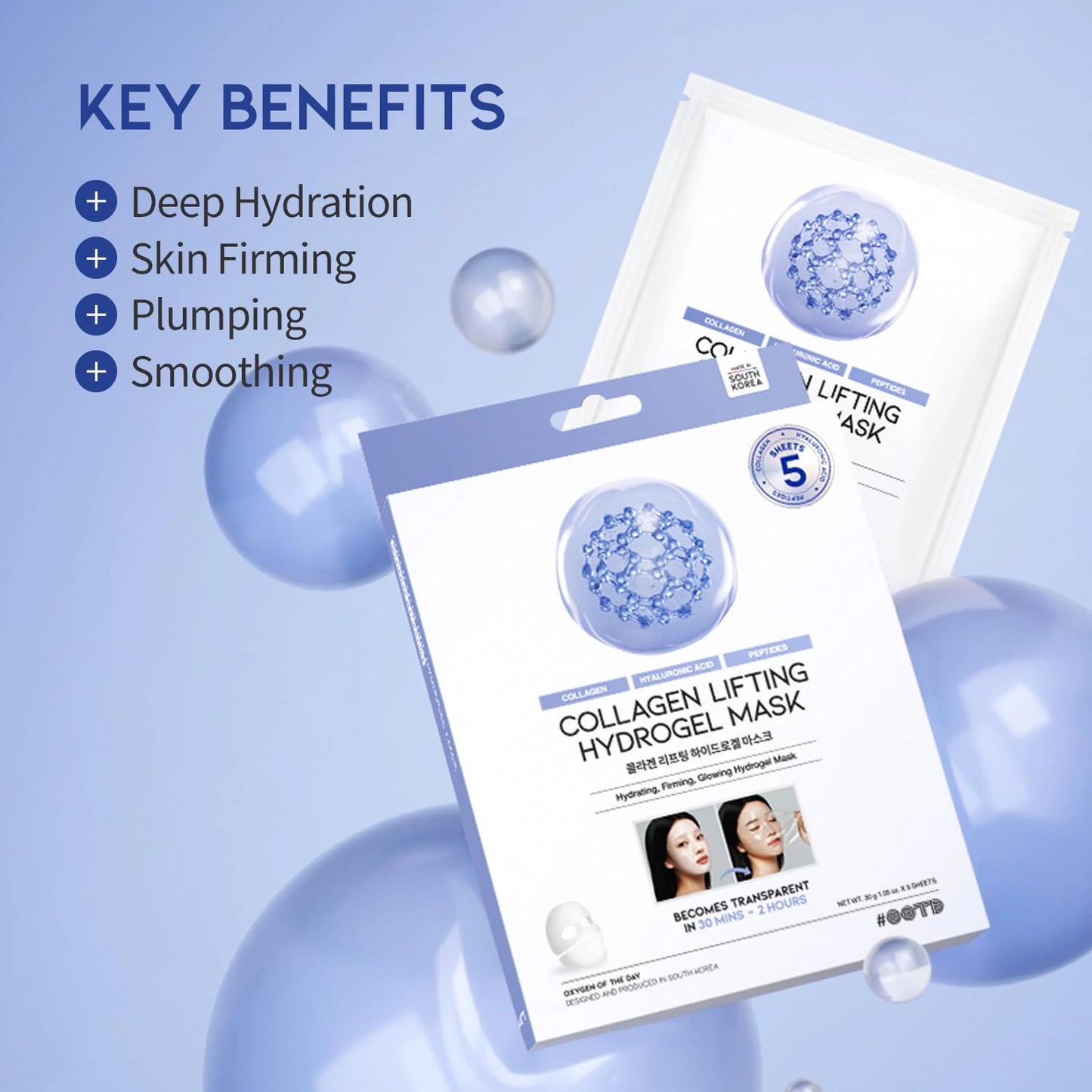 #OOTD Collagen Lifting Hydrogel Mask (5 Sheets) Korean Masks