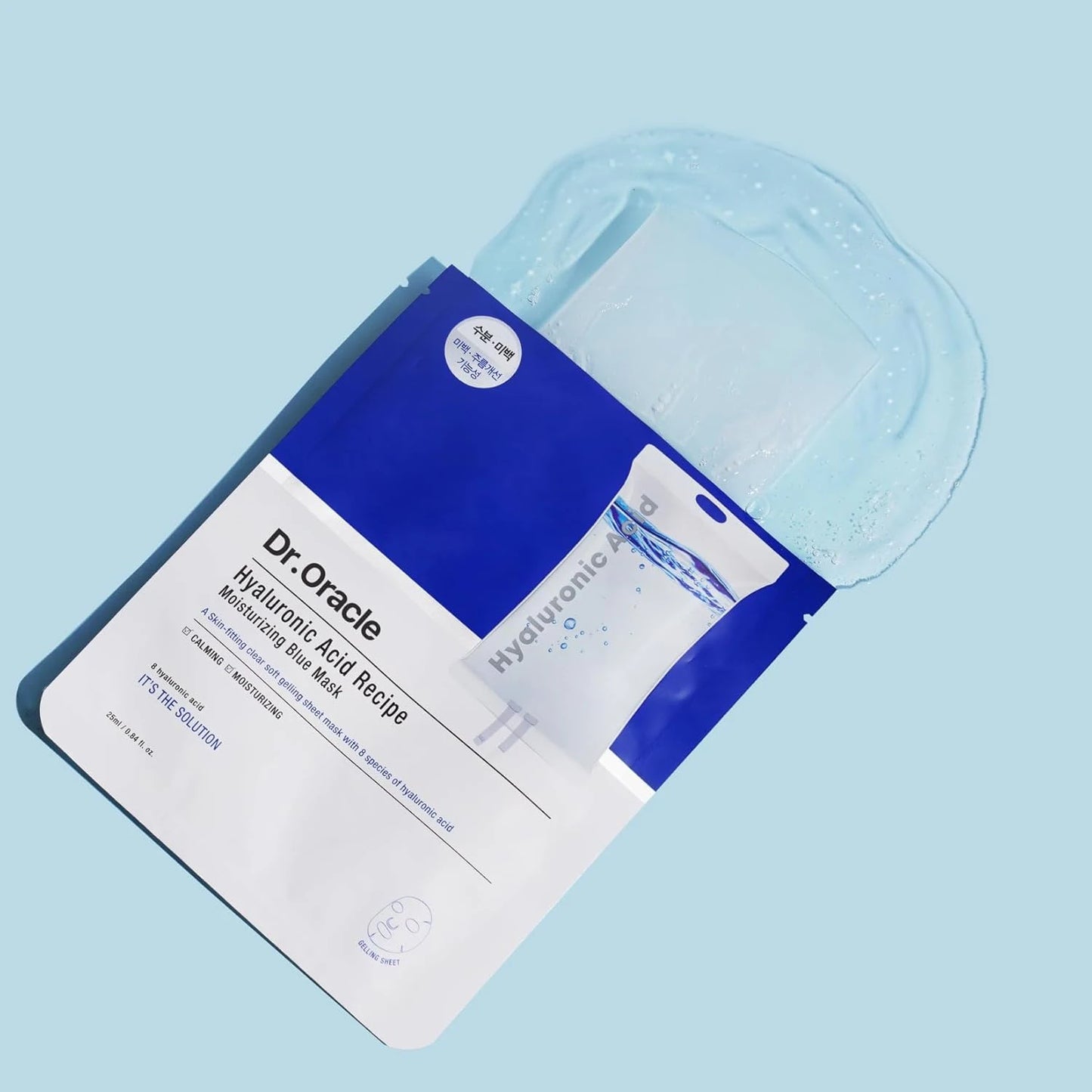Dr. Oracle Hyaluronic Acid Recipe Moisturizing Blue Mask (10 Sheets) Korean Masks