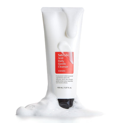 COSRX Salicylic Acid Daily Gentle Cleanser 150ml, cleanser packaging gallery image.