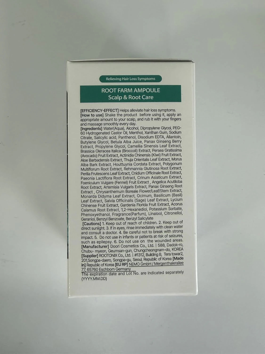 roobliss Rootfarm Scalp Root Care Ampoule Korean Hair Care