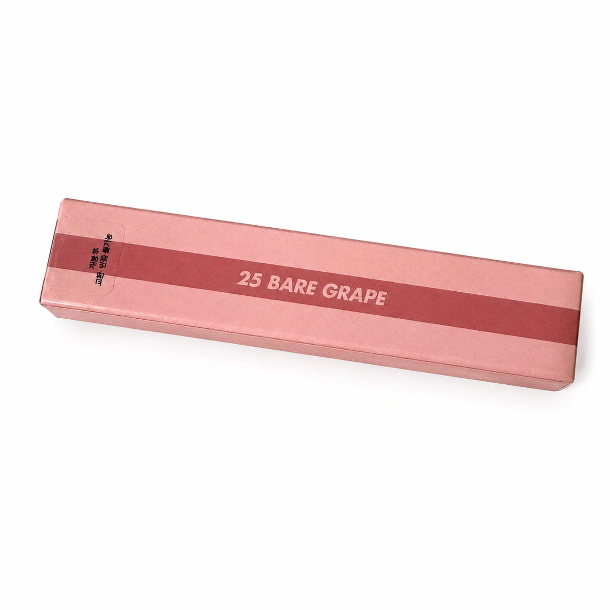 rom&nd Juicy Lasting Tint 25 Bare Grape tube and box positioned horizontally on a white background.