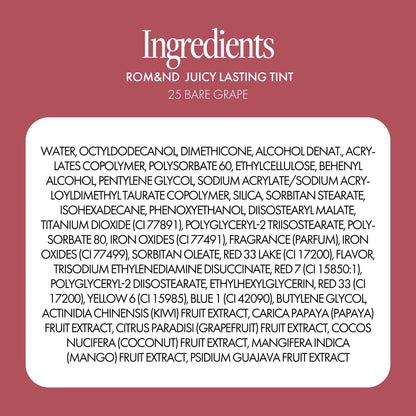 rom&nd Juicy Lasting Tint 25 Bare Grape, 5.5g