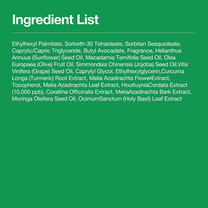 ANUA Heartleaf Pore Control Cleansing Oil full ingredient list on a green background.