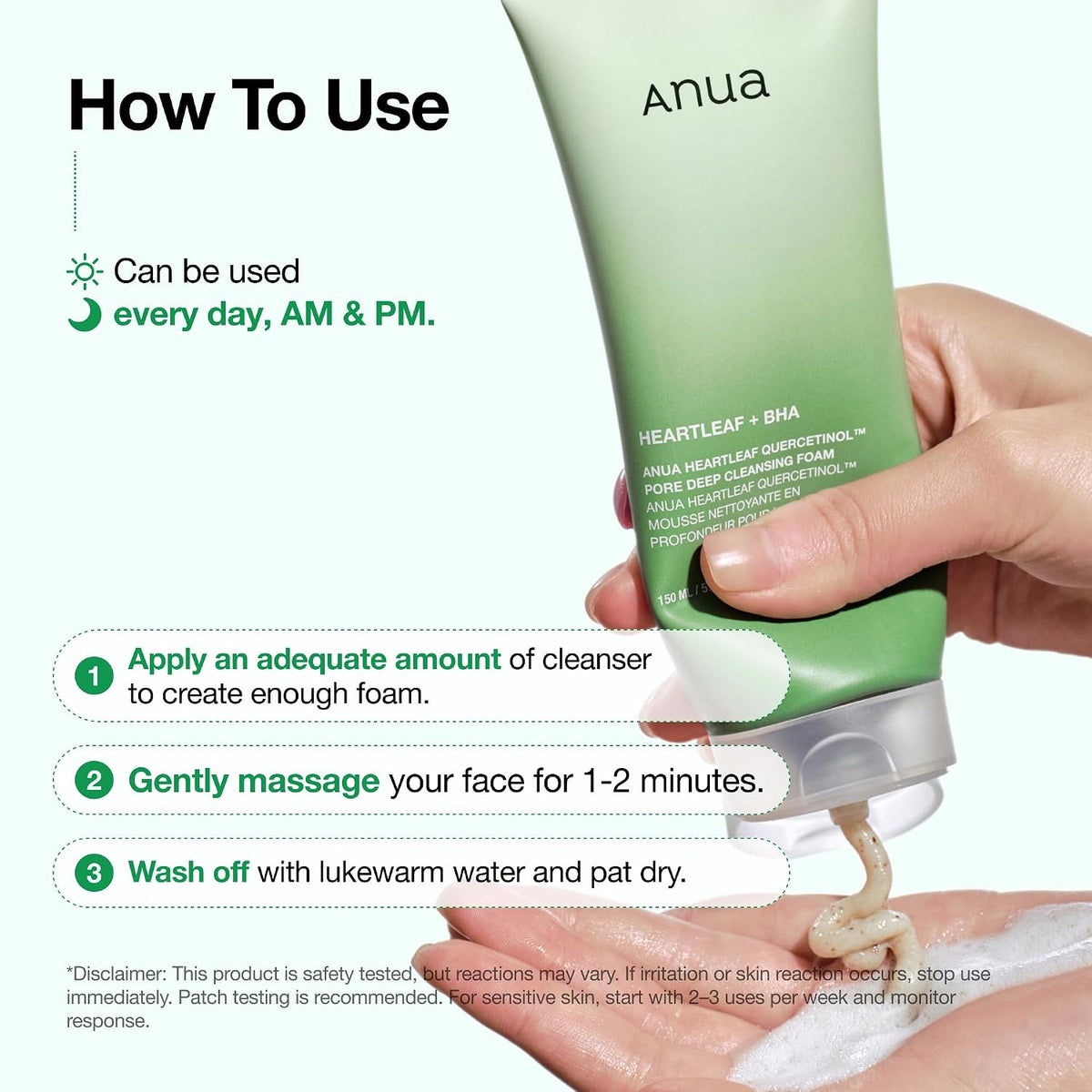 ANUA Heartleaf Quercetinol Pore Deep Cleansing Foam 150ml product image 09