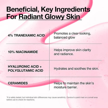 ANUA Niacinamide 10% + TXA 4% Serum ingredient guide for tranexamic acid, niacinamide, hyaluronic acid and ceramides.