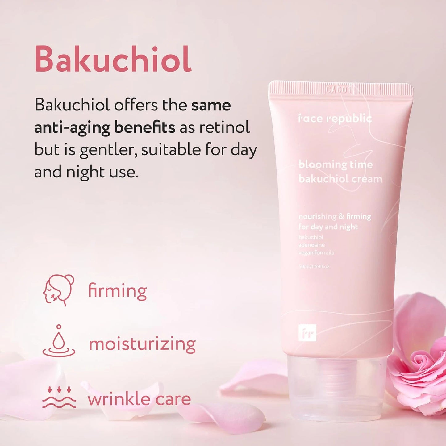 Face Republic Blooming Time Bakuchiol Cream Korean Moisturizers