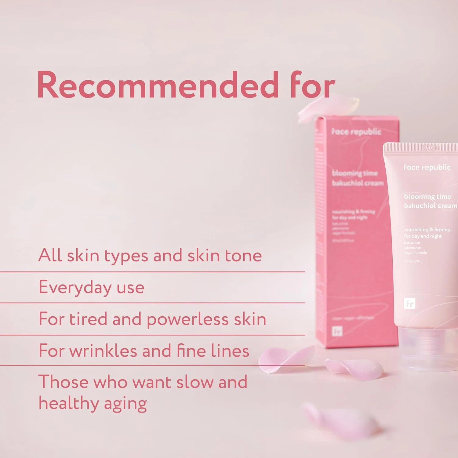 Face Republic Blooming Time Bakuchiol Cream Korean Moisturizers