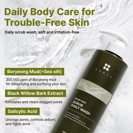 BRMUD Relief Mud Scrub Daily Body Wash 500ml
