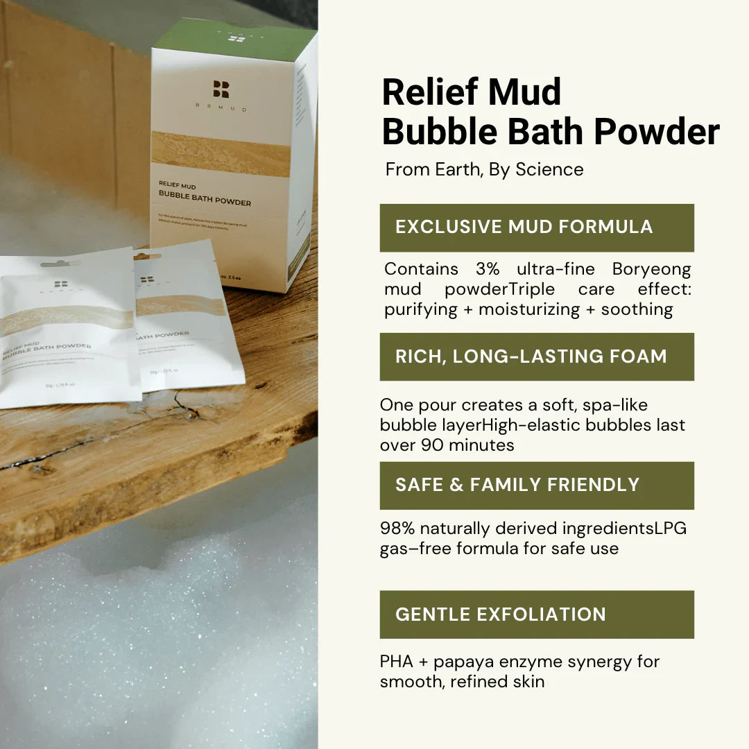 BRMUD Relief Mud Bubble Bath Powder 6 Pack (6 x 50g)