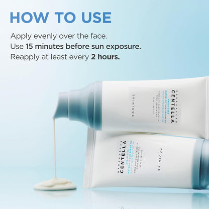 SKIN1004 Hyalu-Cica Sun Serum UV directions: apply 15 minutes before sun exposure and reapply at least every two hours.
