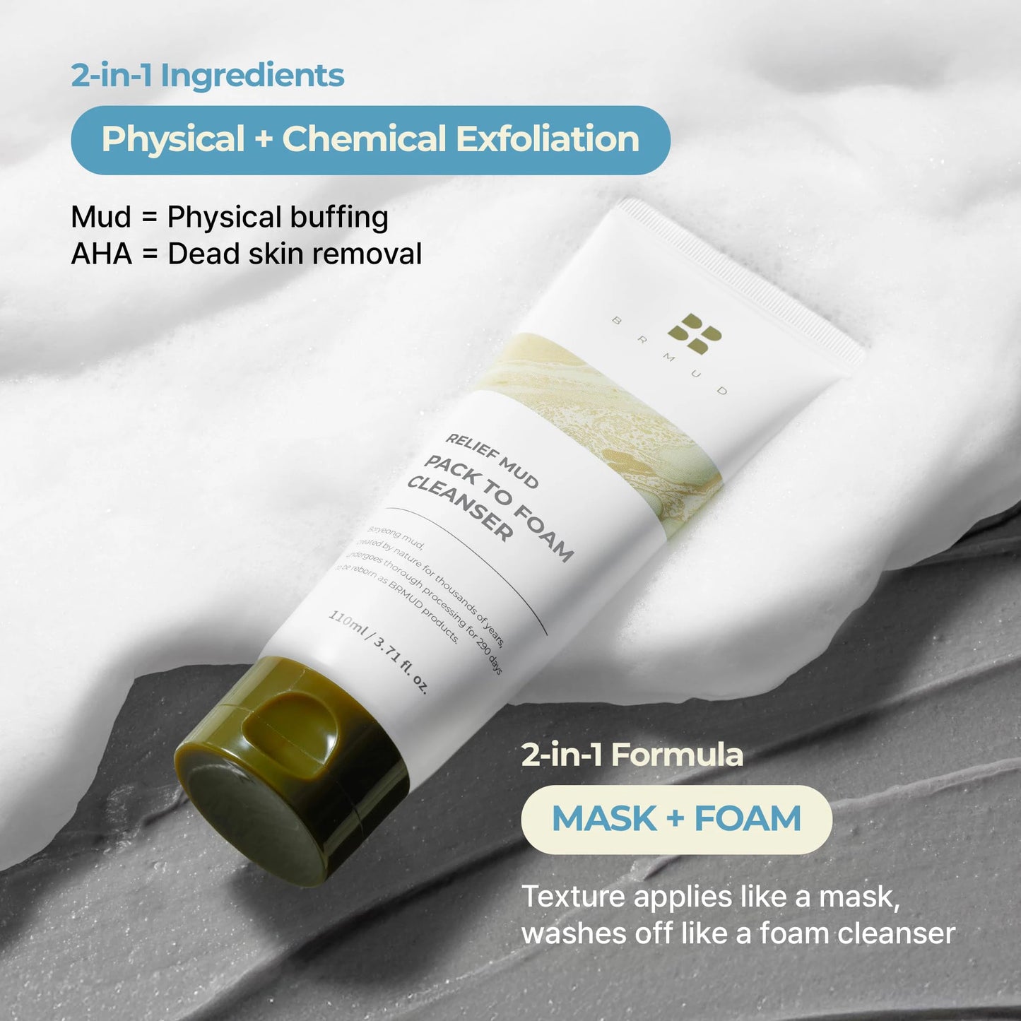 BRMUD Relief Mud Pack to Foam Cleanser 110ml