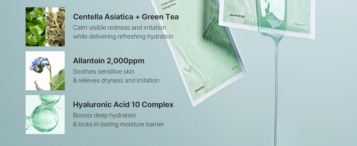dewdap Cicatea Deep Calming Hydrogel Mask, 4 Sheets product information panel 03