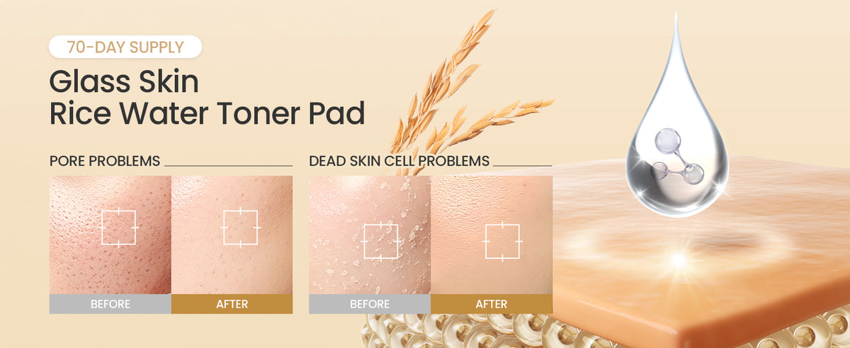 #OOTD Glass Skin Rice Water Toner Pad, 70 Pads product information panel 01