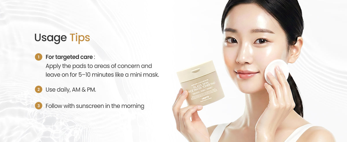 #OOTD Glass Skin Rice Water Toner Pad, 70 Pads product information panel 09