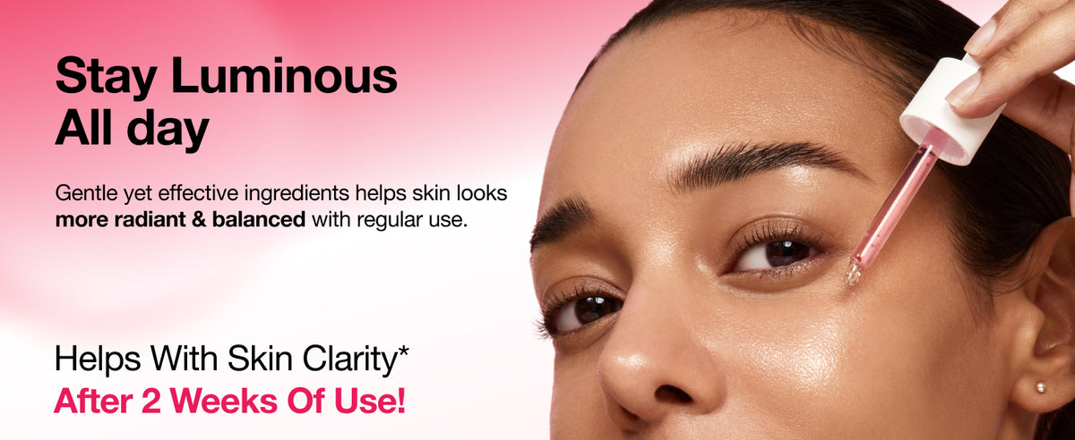ANUA Niacinamide 10% + TXA 4% Serum application photo with a skin-clarity study headline.