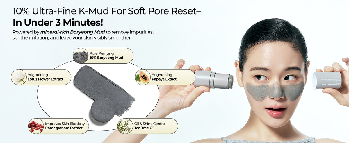 BRMUD Relief Mud Stick Mask 28g product information panel 01