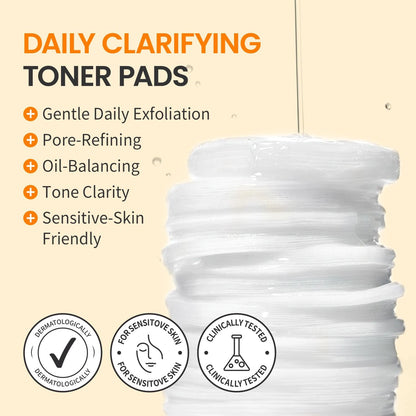 #OOTD Dark Spot Vitamin C Toner Pad close up with product information callouts.