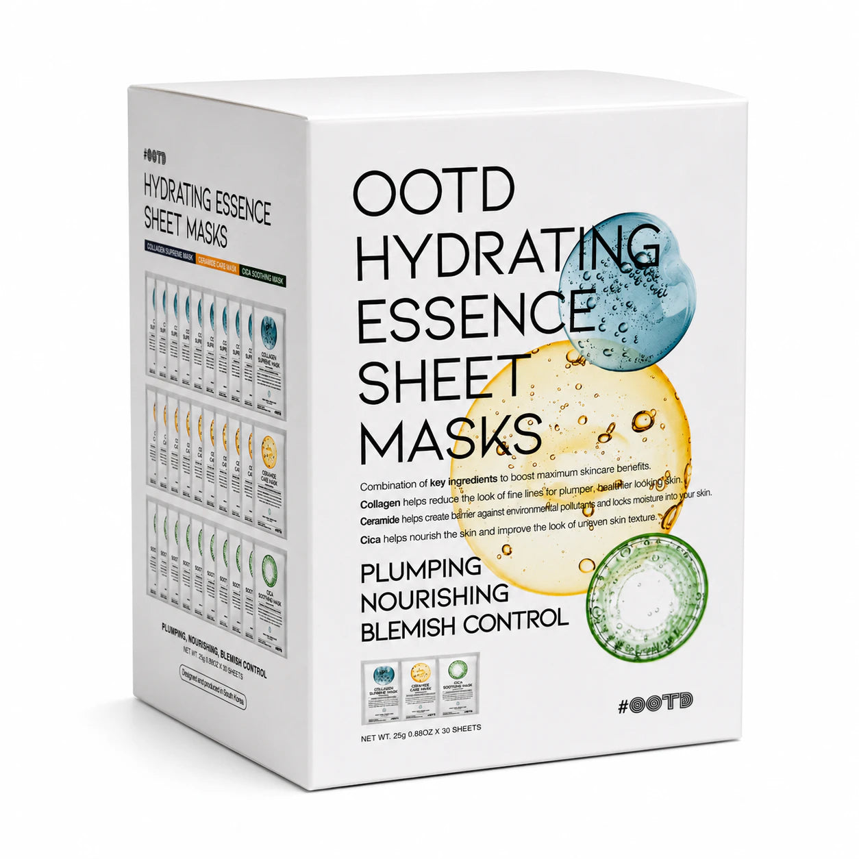 #OOTD Hydrating Essence Sheet Mask Pack, 30 Sheets