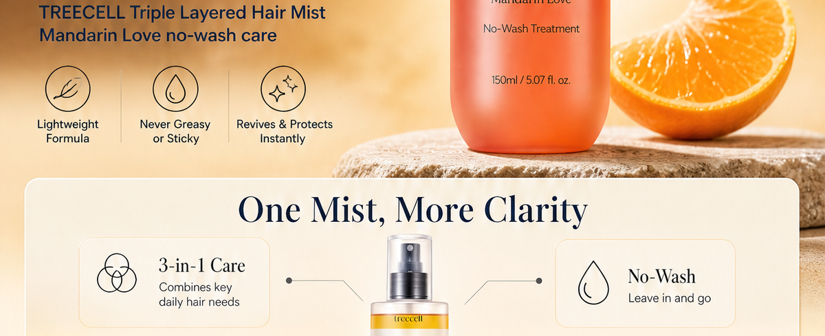 TREECELL Triple Layered Hair Mist Mandarin Love No-Wash Treatment 150ml product information panel 02