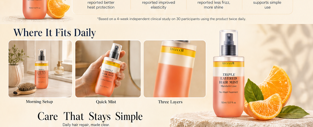 TREECELL Triple Layered Hair Mist Mandarin Love No-Wash Treatment 150ml product information panel 06
