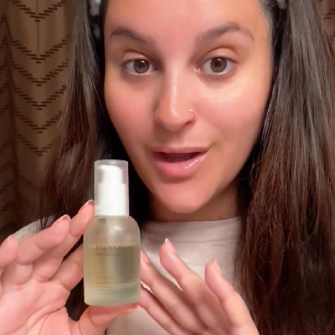 Watch a Haven Co. Beauty host demonstrate the generous, essence-like texture and application of mixsoon Bean Essence 30ml, show how to massage or pat it into the face and neck, and reveal a dewy, luminous, plump-looking finish. It features fermented bean extract and works as a hydrating essence step in a simple Korean skincare routine. [demo-card]