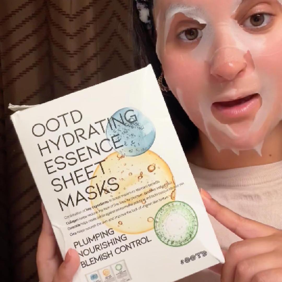 Watch a Haven Co. Beauty host demonstrate the essence-soaked sheet mask format of #OOTD Hydrating Essence Sheet Mask Pack (30 Sheets), show the Collagen Supreme Mask being worn, and introduce the Cica Soothing and Ceramide Care formulas for hydration, firming, soothing, moisturizing, and smoothing care. The variety pack includes 30 masks across three formulas. [demo-card]