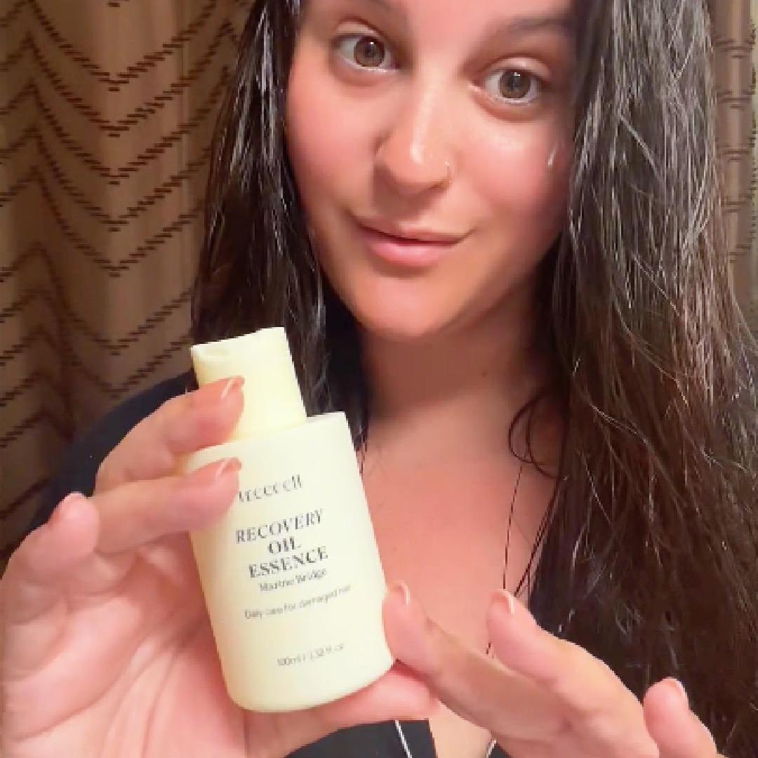Watch a Haven Co. Beauty host demonstrate how to apply #OOTD Treecell Oil to wet or dry hair, focus it on the ends of damaged hair, and show the glossy, shiny finish it leaves. It is presented as a simple leave-in daily-care step for damaged hair. [demo-card]
